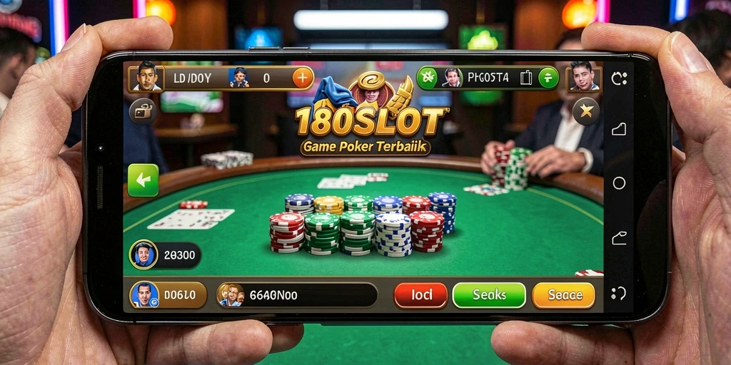 Tangkapan layar gameplay 180SLOT menampilkan keseruan permainan poker.