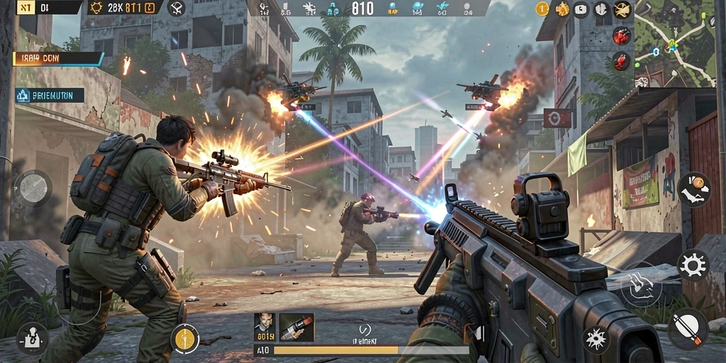 Tampilan seru gameplay FPS dalam 8180 yang penuh aksi.
