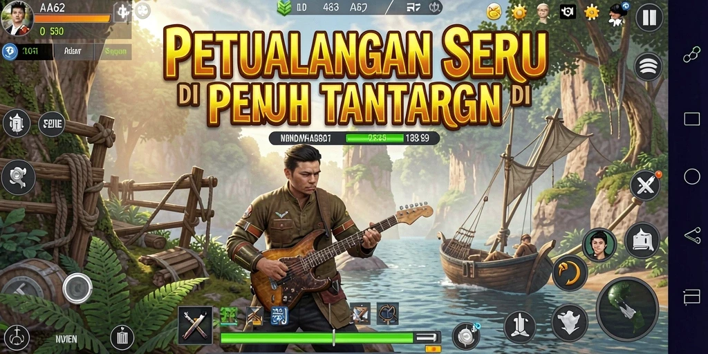 Tangkapan layar utama AA62 menampilkan momen seru dalam petualangan.