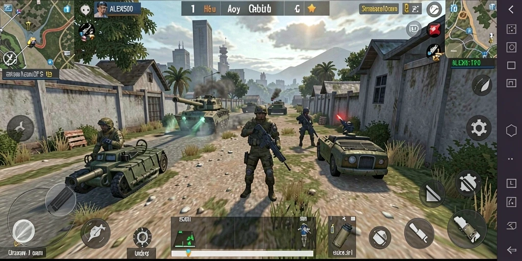 Tampilan gameplay intens ALEXIS500 dengan aksi mendebarkan.