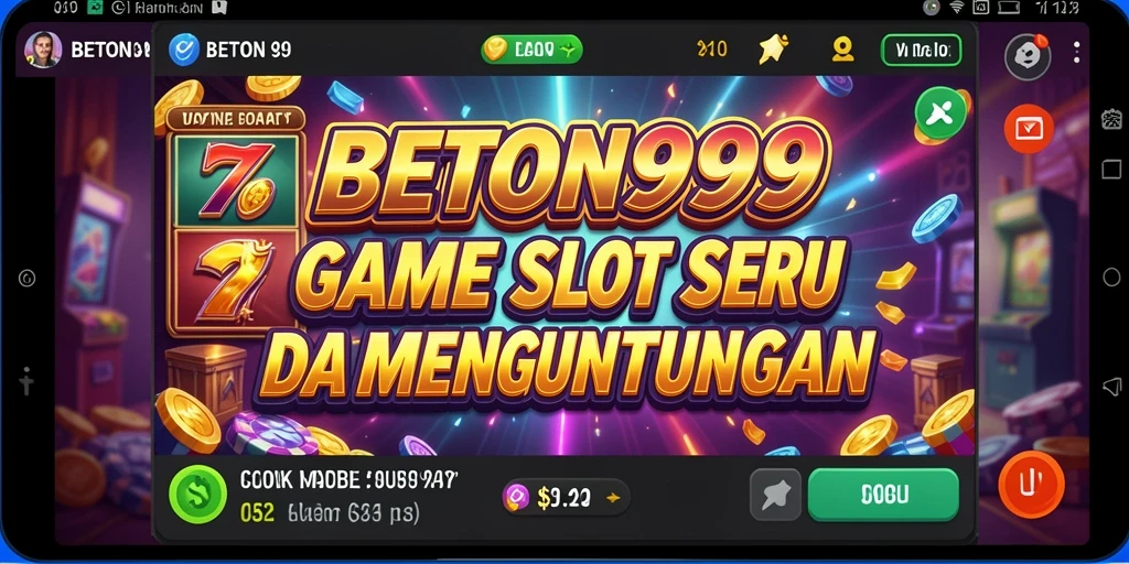 Tampilan menegangkan dari gameplay Slot BETON999 yang penuh warna.