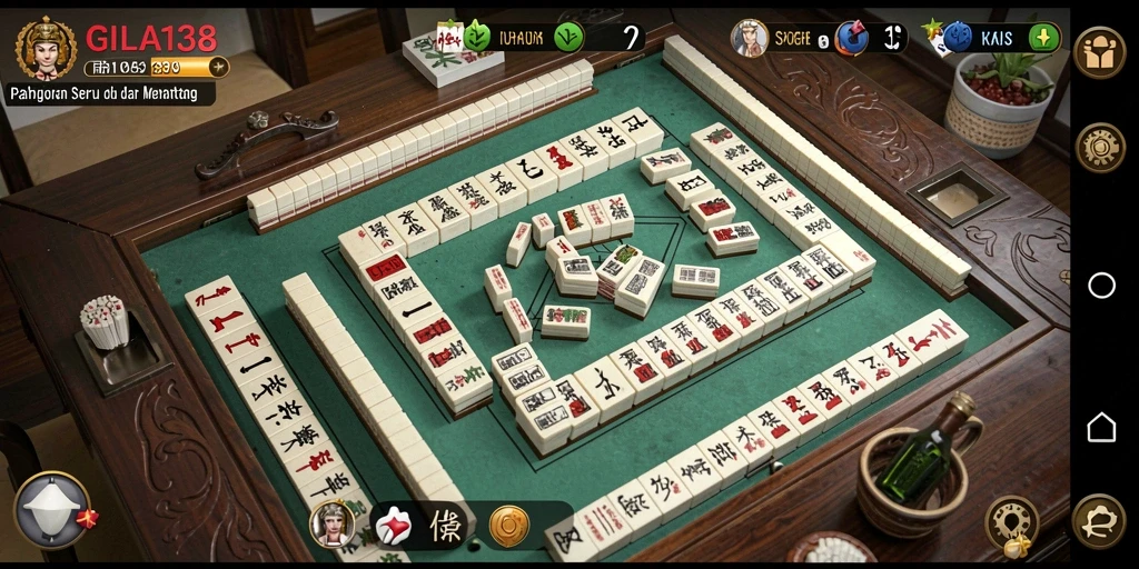 Screenshot gameplay GILA138 menunjukkan keseruan mencocokkan ubin Mahjong.