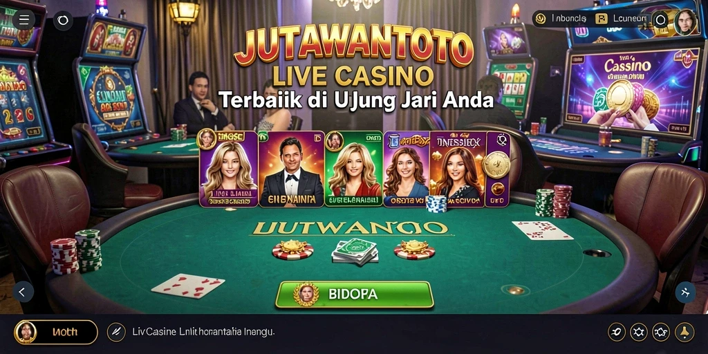 Screenshot gameplay JUTAWANTOTO menampilkan dealer live yang profesional.