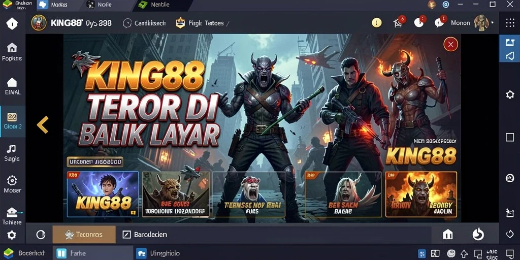 Screenshot KING88 menampilkan suasana menegangkan dan karakter hantu menyeramkan.