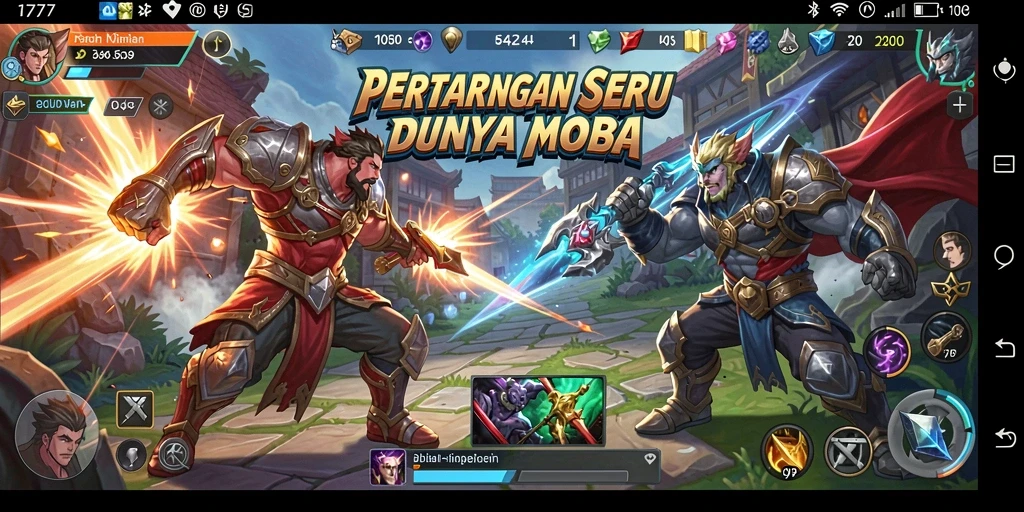 Tampilan seru gameplay MOBA L777 saat pertempuran tim berlangsung.