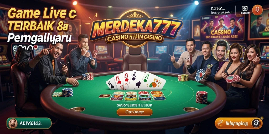 Screenshot gameplay Live Casino di MERDEKA777 yang menampilkan dealer langsung.