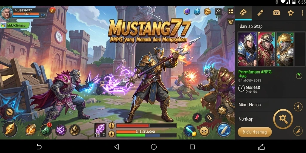 Tangkapan layar gameplay <strong>MUSTANG77</strong> yang menunjukkan aksi pertempuran epik.