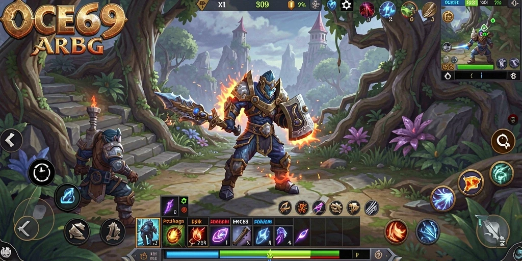 Screenshot gameplay OCE69 dengan aksi pertarungan yang intens.