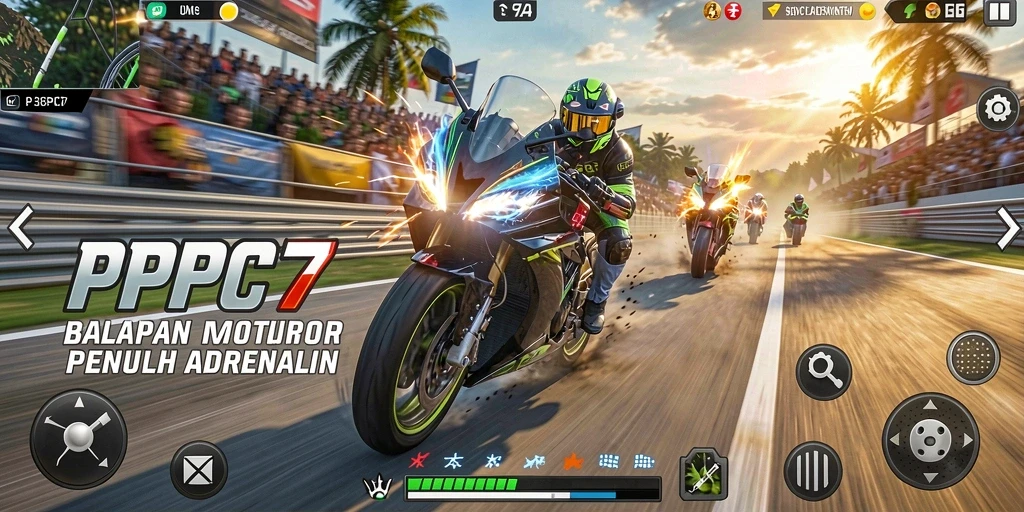 Gameplay seru di PCPC7 dengan balapan motor