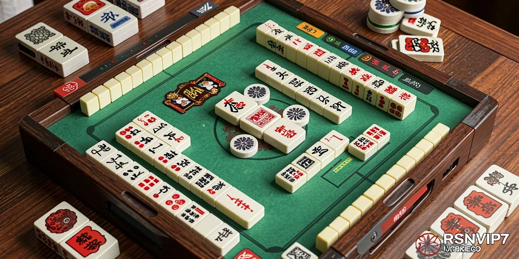 Screenshot gameplay Mahjong RSNVIP7 yang menampilkan suasana permainan yang menarik.