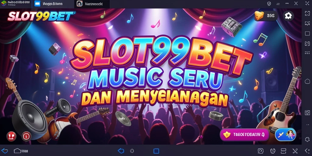 Tangkapan layar utama menunjukkan gameplay SLOT99BET yang menarik dengan musik yang menggugah semangat.