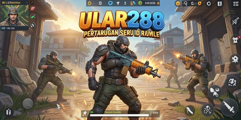 Tampilan gameplay ULAR288 saat bertempur di Pulau Pertarungan.