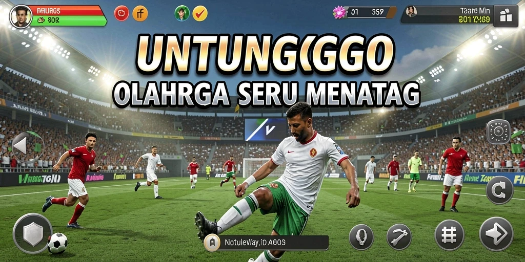 Screenshot UNTUNGGO menampilkan aksi seru dalam permainan olahraga.
