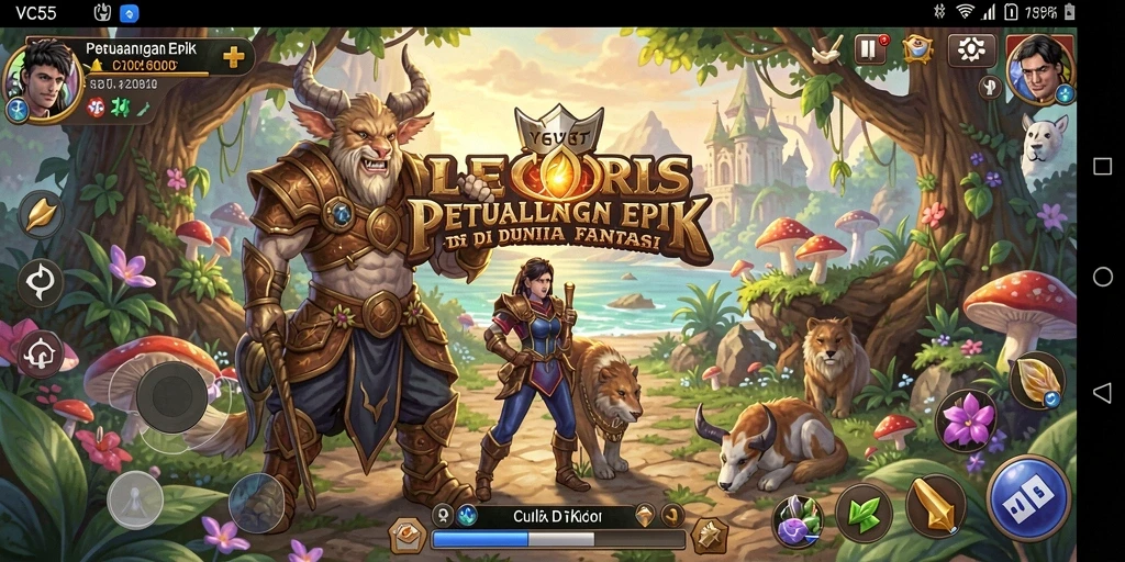 Tampilan dinamis dari gameplay petualangan VC55 yang menantang.