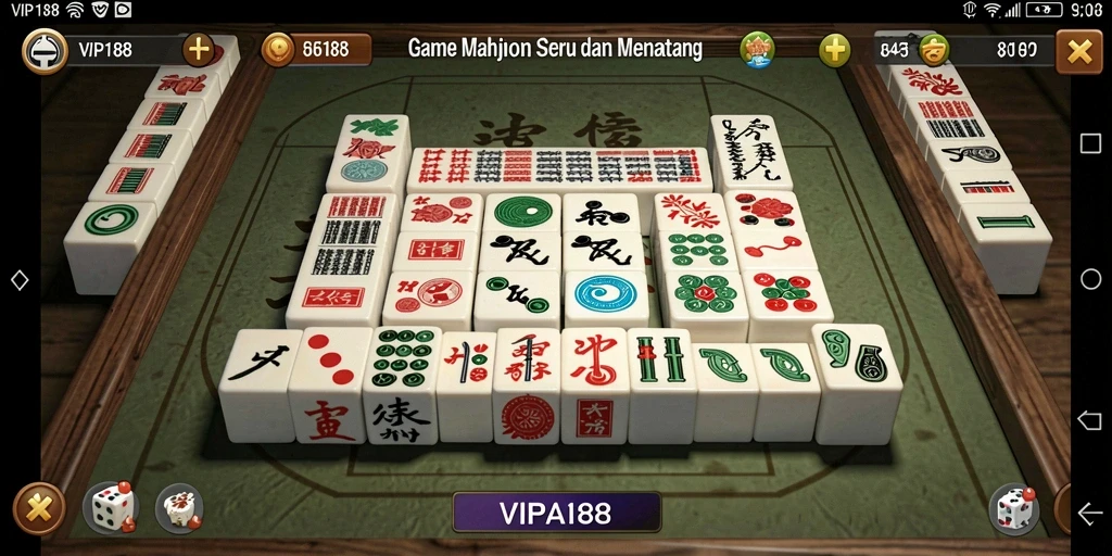 Tampilan gameplay seru dari VIP188 dalam permainan Mahjong yang menantang.