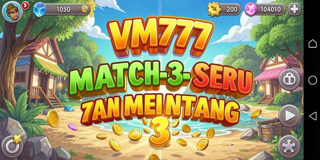 Tampilan gameplay VM777 yang seru saat mencocokkan permata.