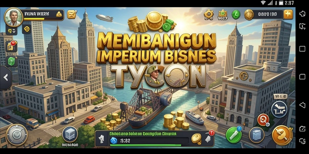 Tampilan gameplay mengelola bisnis dalam WG87 yang menantang.